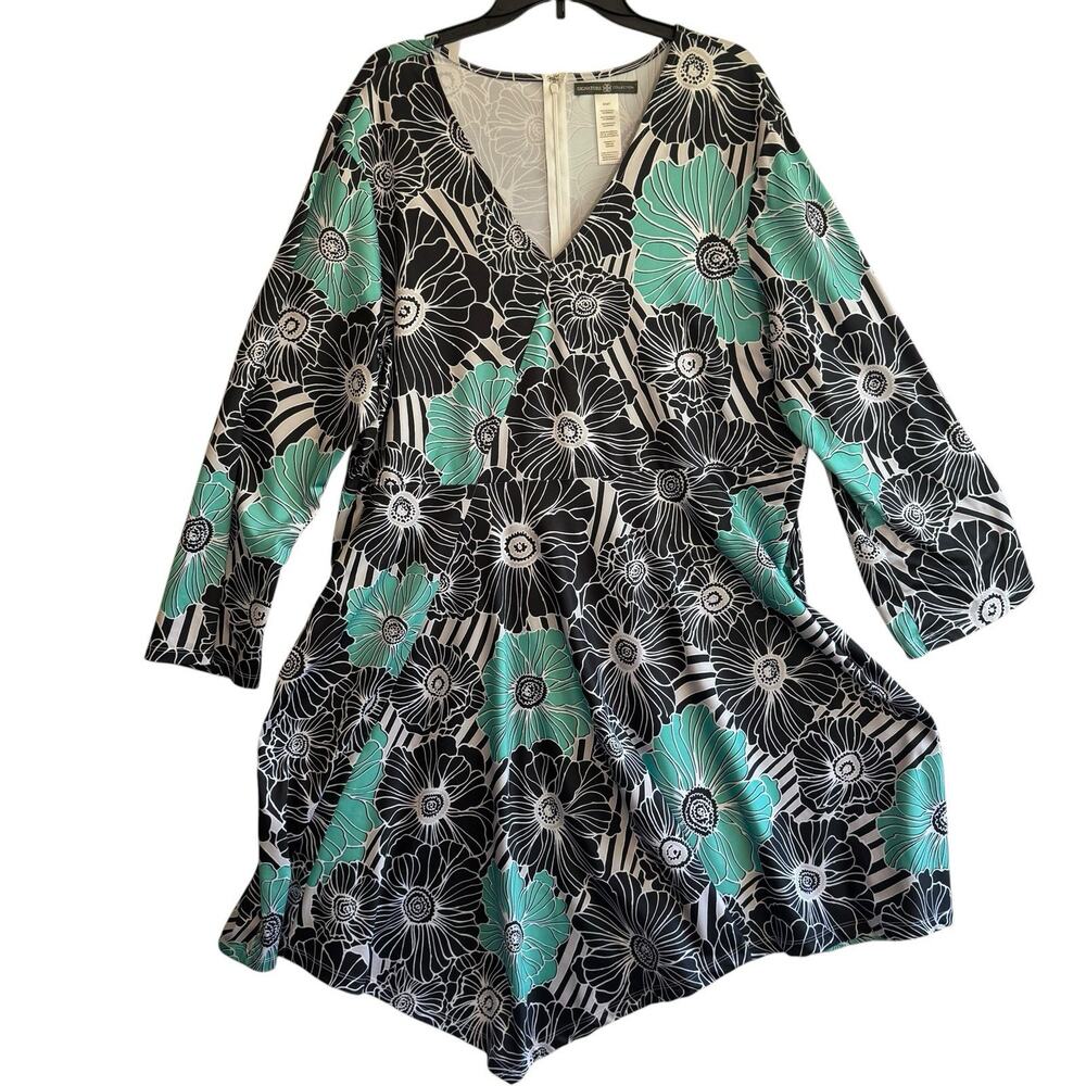 Signature Collection Size 2X Geometric Print Boho Whimsical Comfy Stretch plus